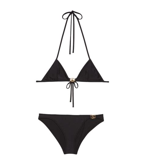 gucci yellow bikini|black Gucci swimsuit.